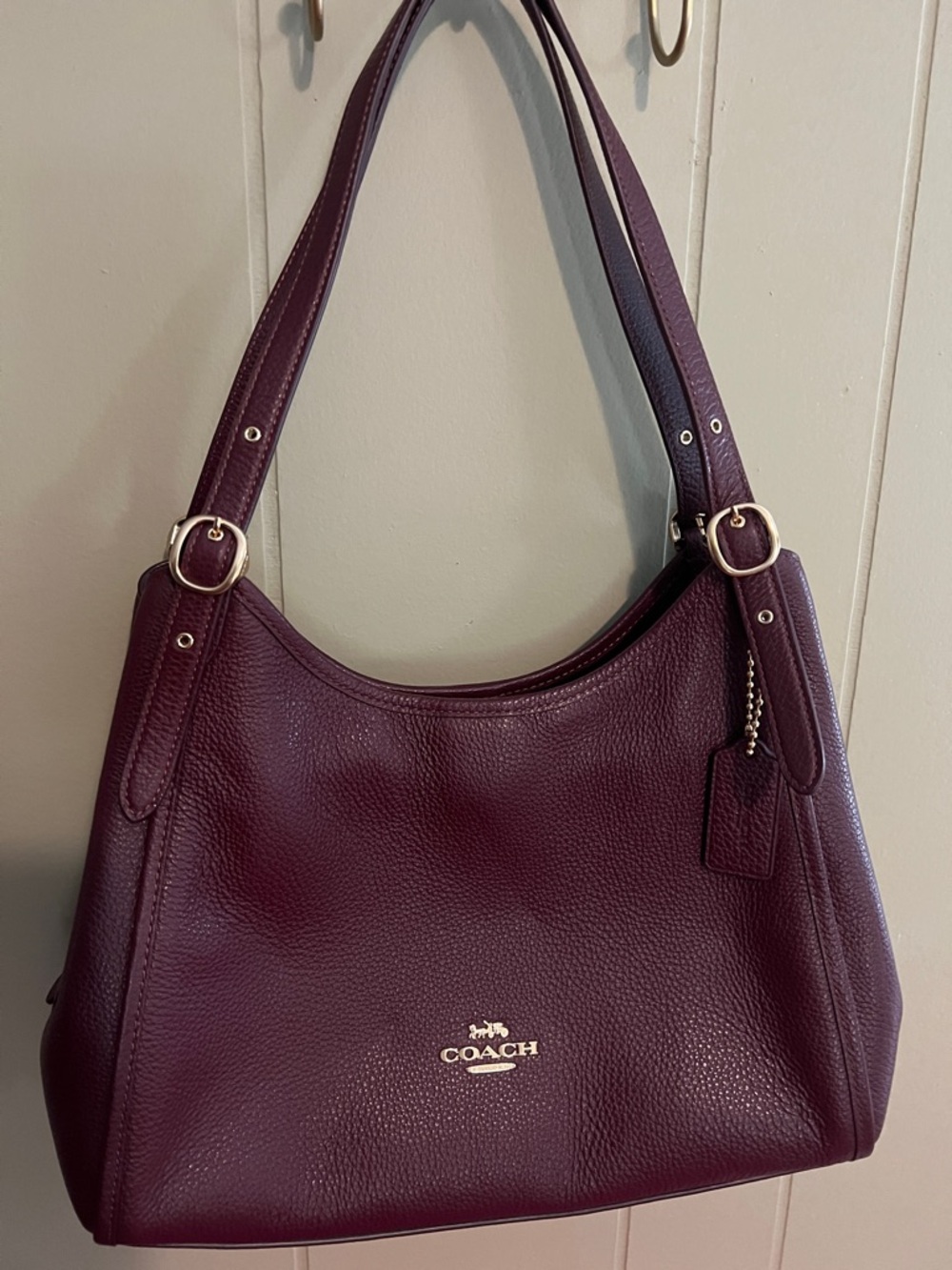 Coach Burgundy Leather Shoulder Crossbody Bag